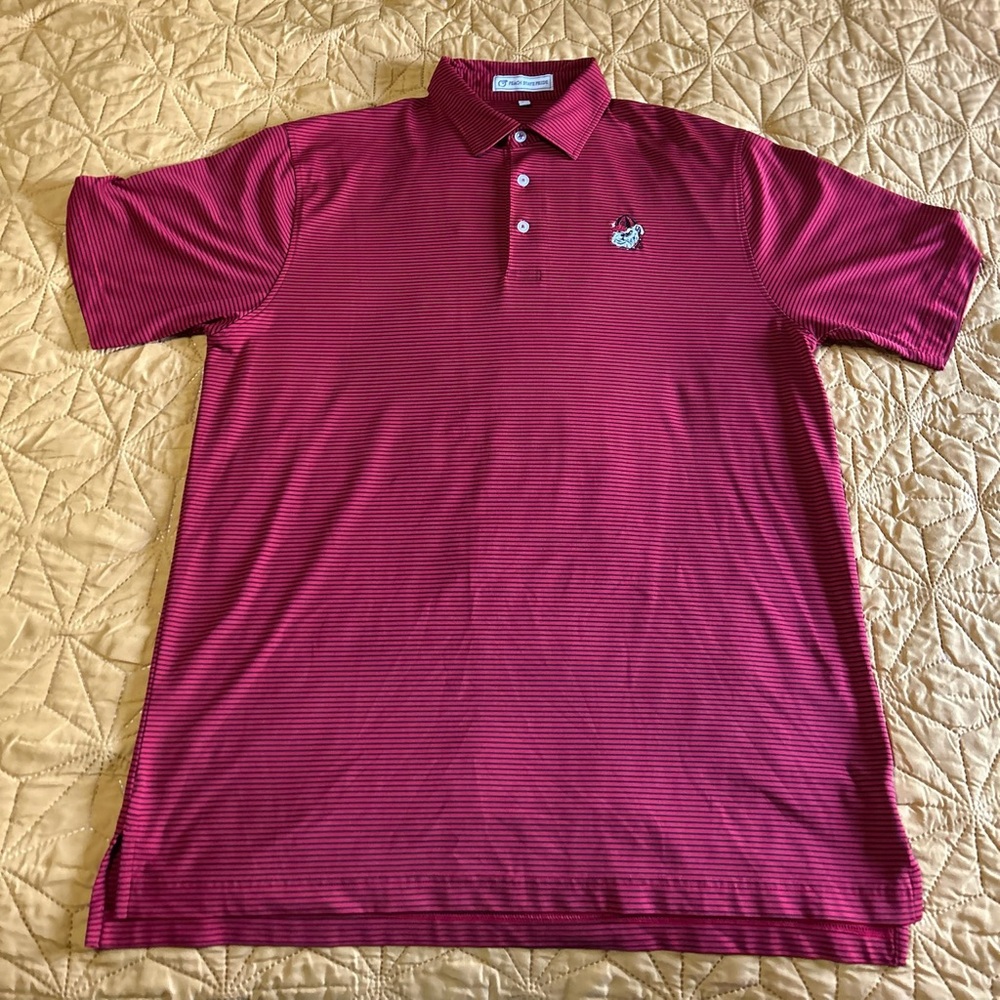Men's Red Polo Shirt UGA Peach State Pride